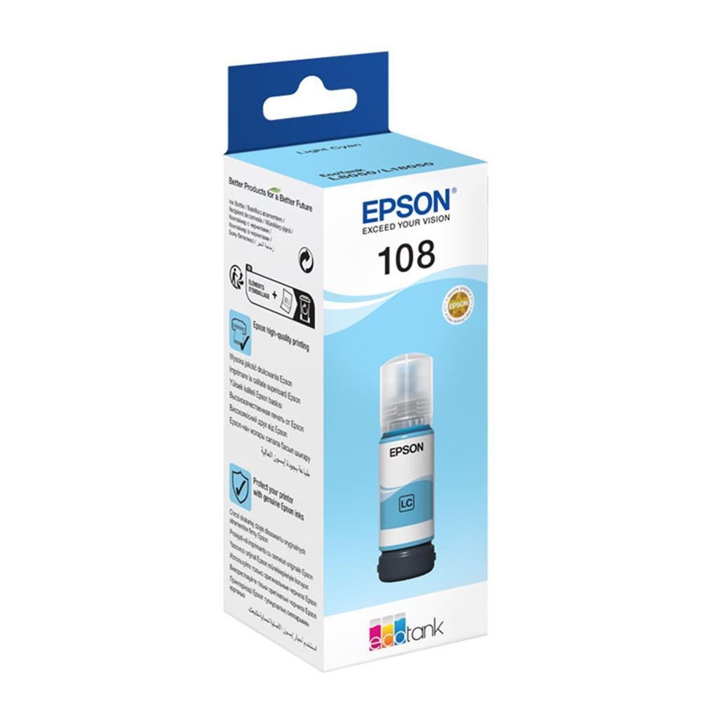 Epson 108 Açık Mavi ( Light Cyan ) Orijinal Kartuş